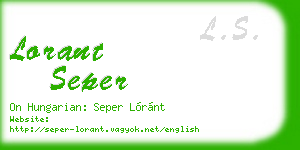 lorant seper business card